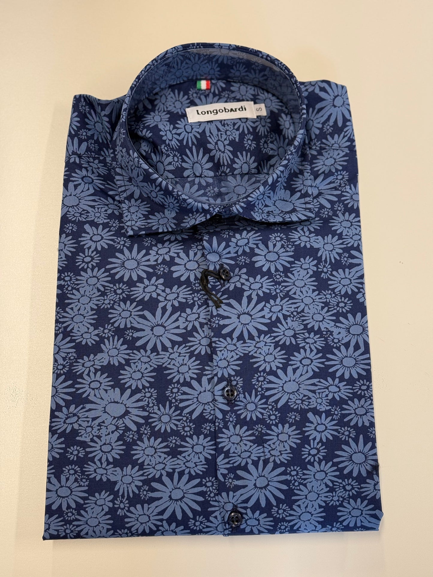 Camicia blu fantasia