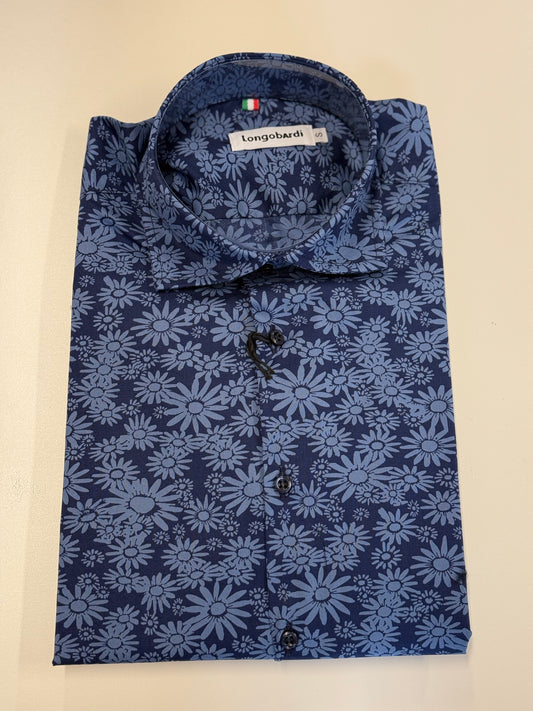 Camicia blu fantasia