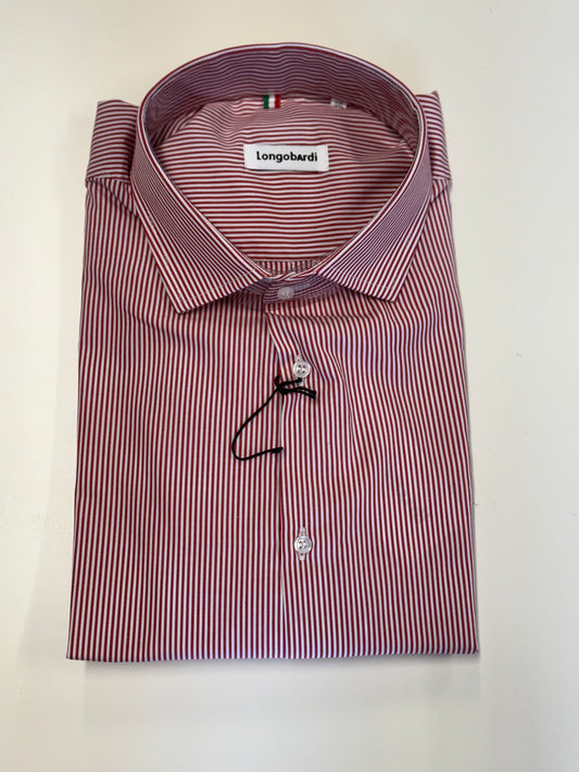Camicia rigata fragola